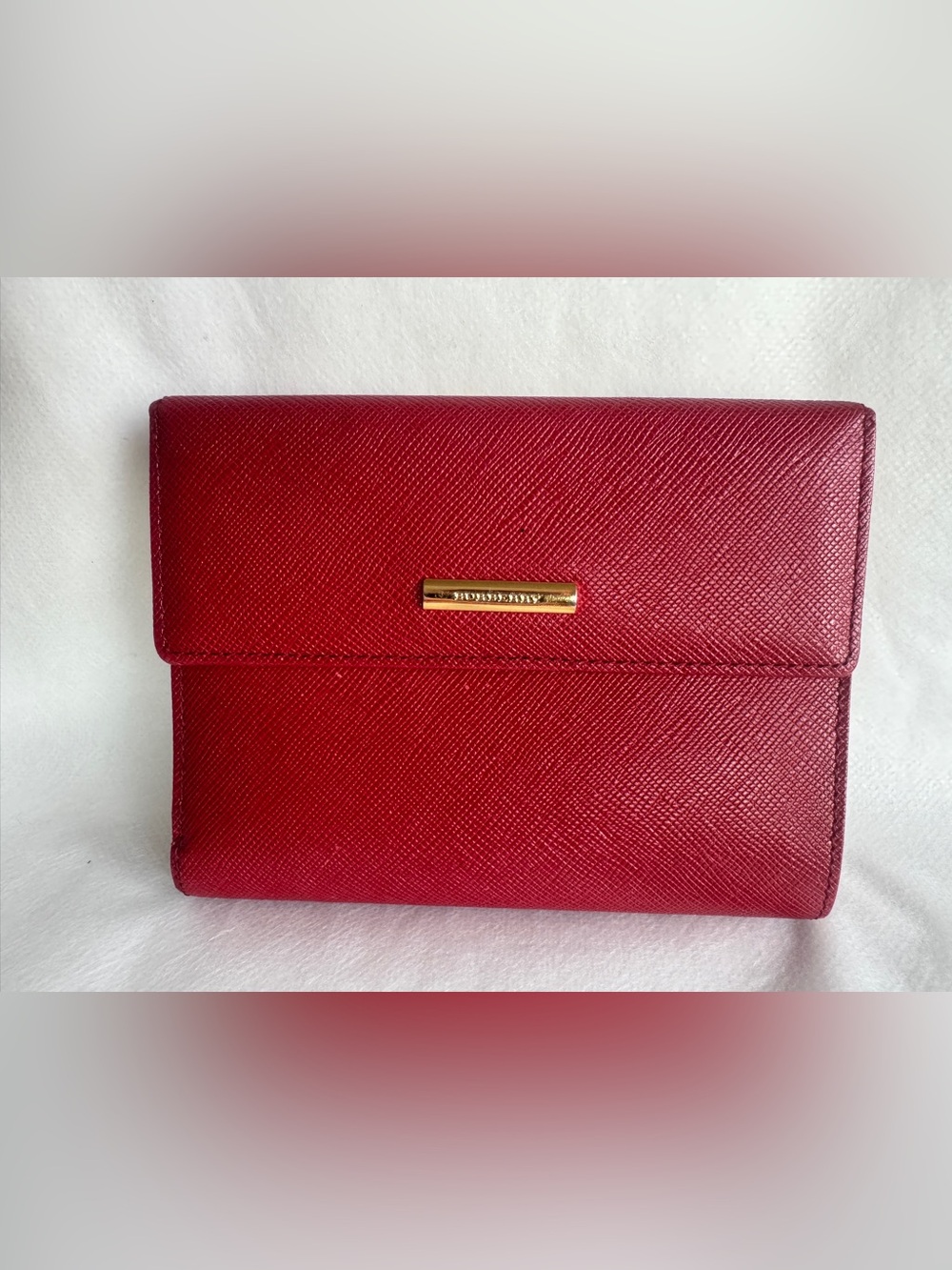 BURBERRY Saffiano Leather Compact Wallet